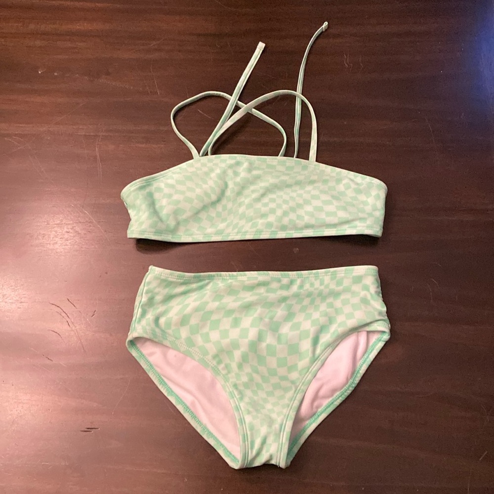Green girls 2 piece bathing suit bikini